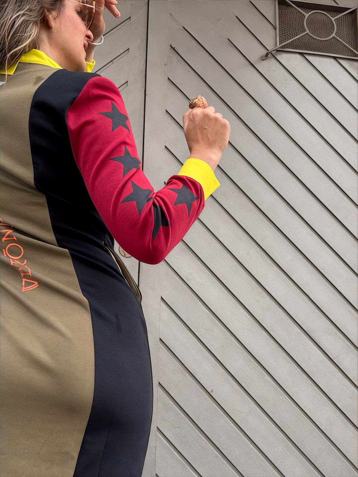 Vestido INDOMABLE verde cacería / burdeos