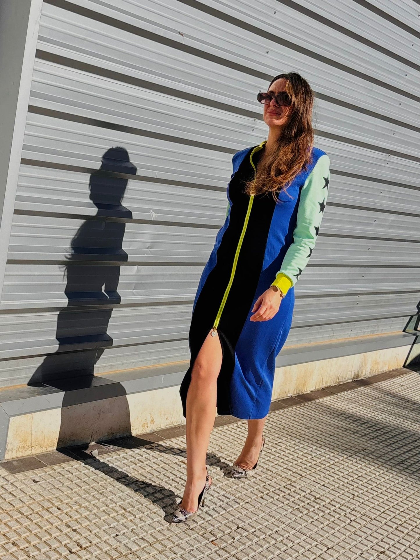 Vestido INDOMABLE azul klein / negro