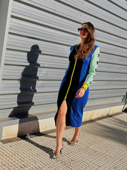 Vestido INDOMABLE azul klein / negro