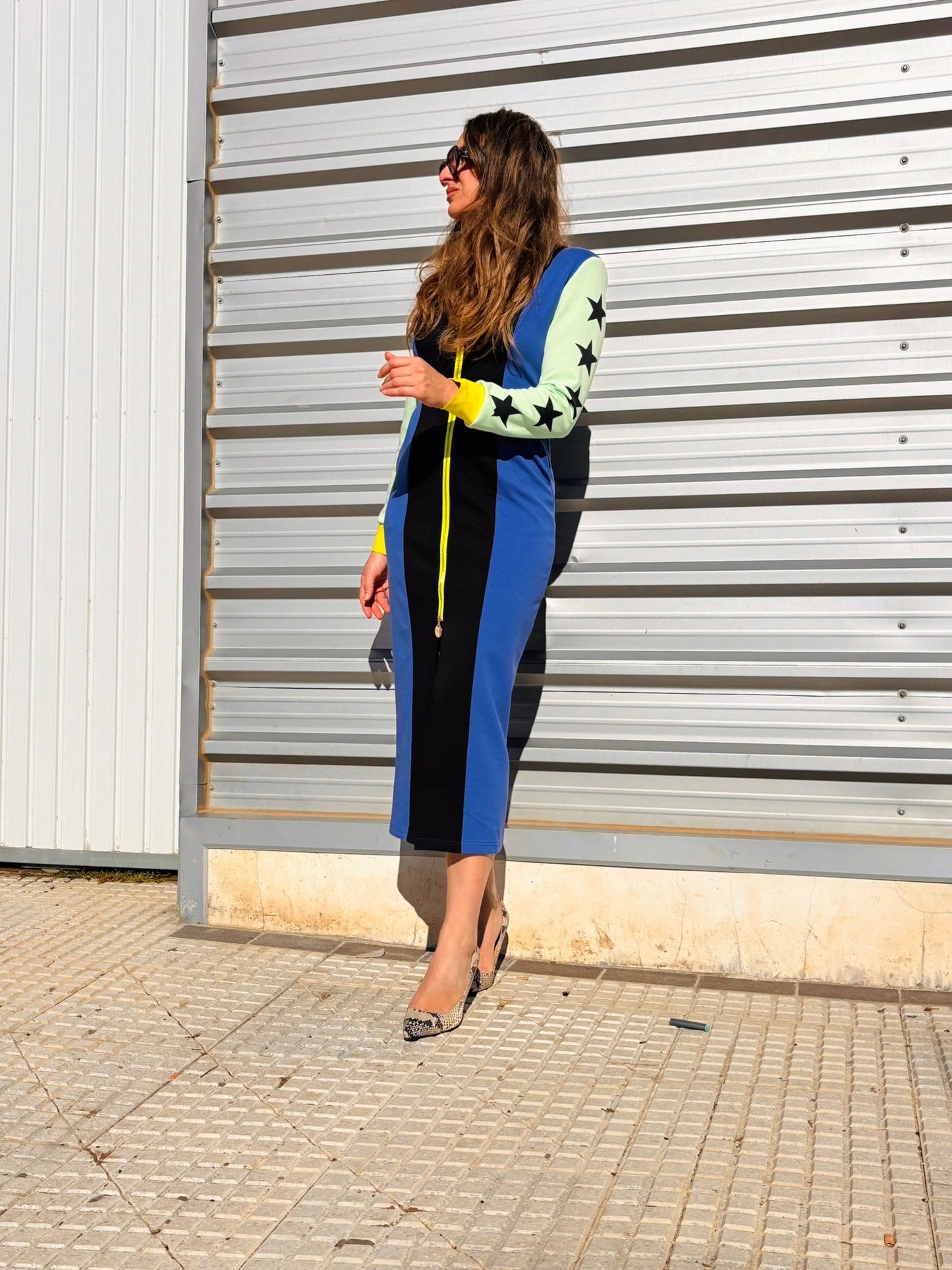 Vestido INDOMABLE azul klein / negro
