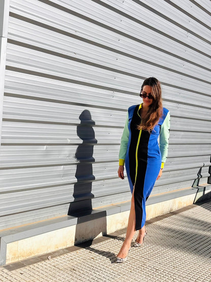 Vestido INDOMABLE azul klein / negro