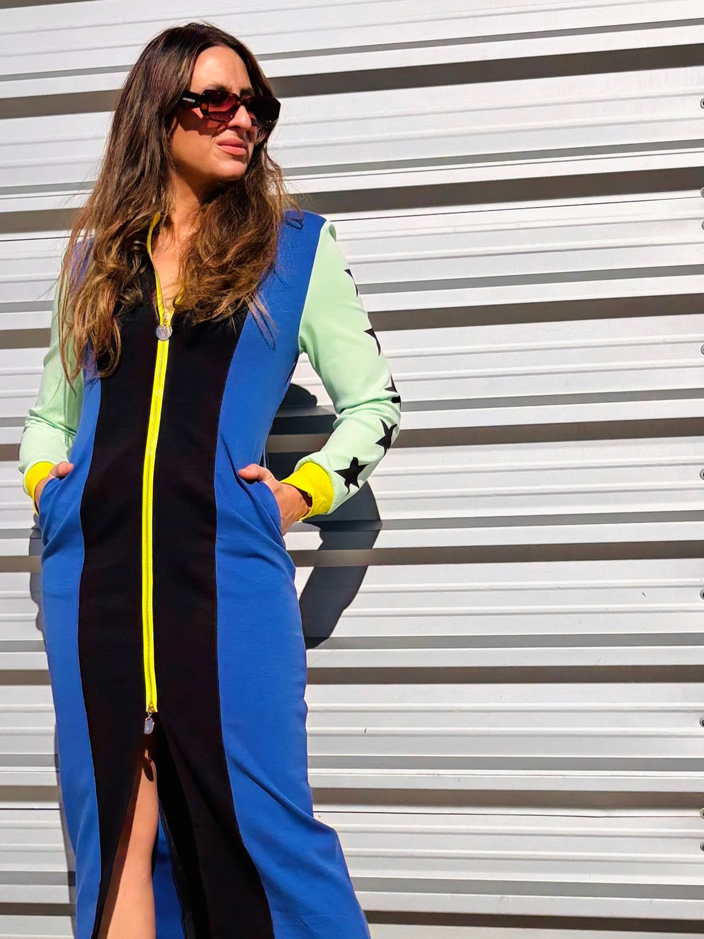 Vestido INDOMABLE azul klein / negro