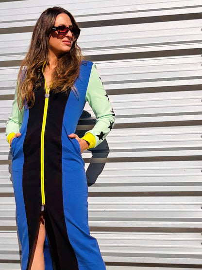 Vestido INDOMABLE azul klein / negro